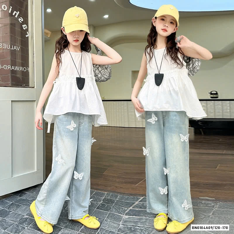 SƠ MI BABYDOLL MIX JEANS BƯỚM