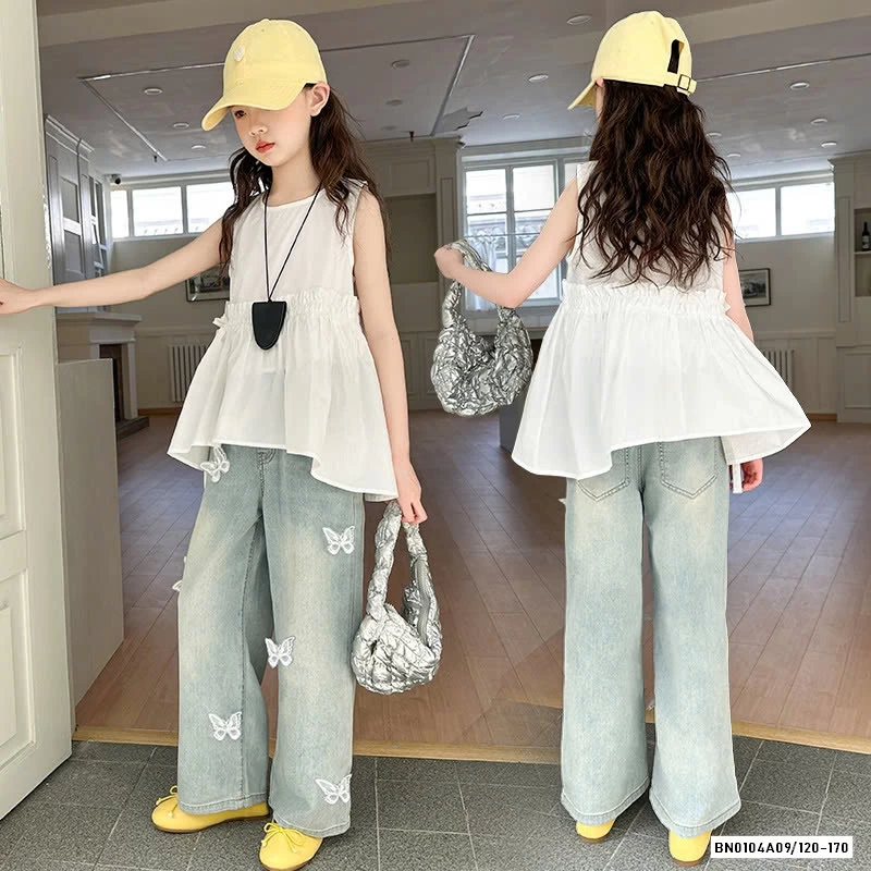 SƠ MI BABYDOLL MIX JEANS BƯỚM