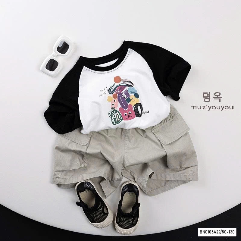 ÁO THUN HÌNH PHỐI MÀU TAY