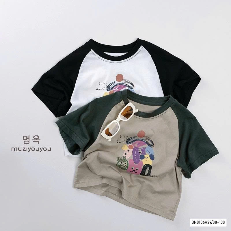 ÁO THUN HÌNH PHỐI MÀU TAY