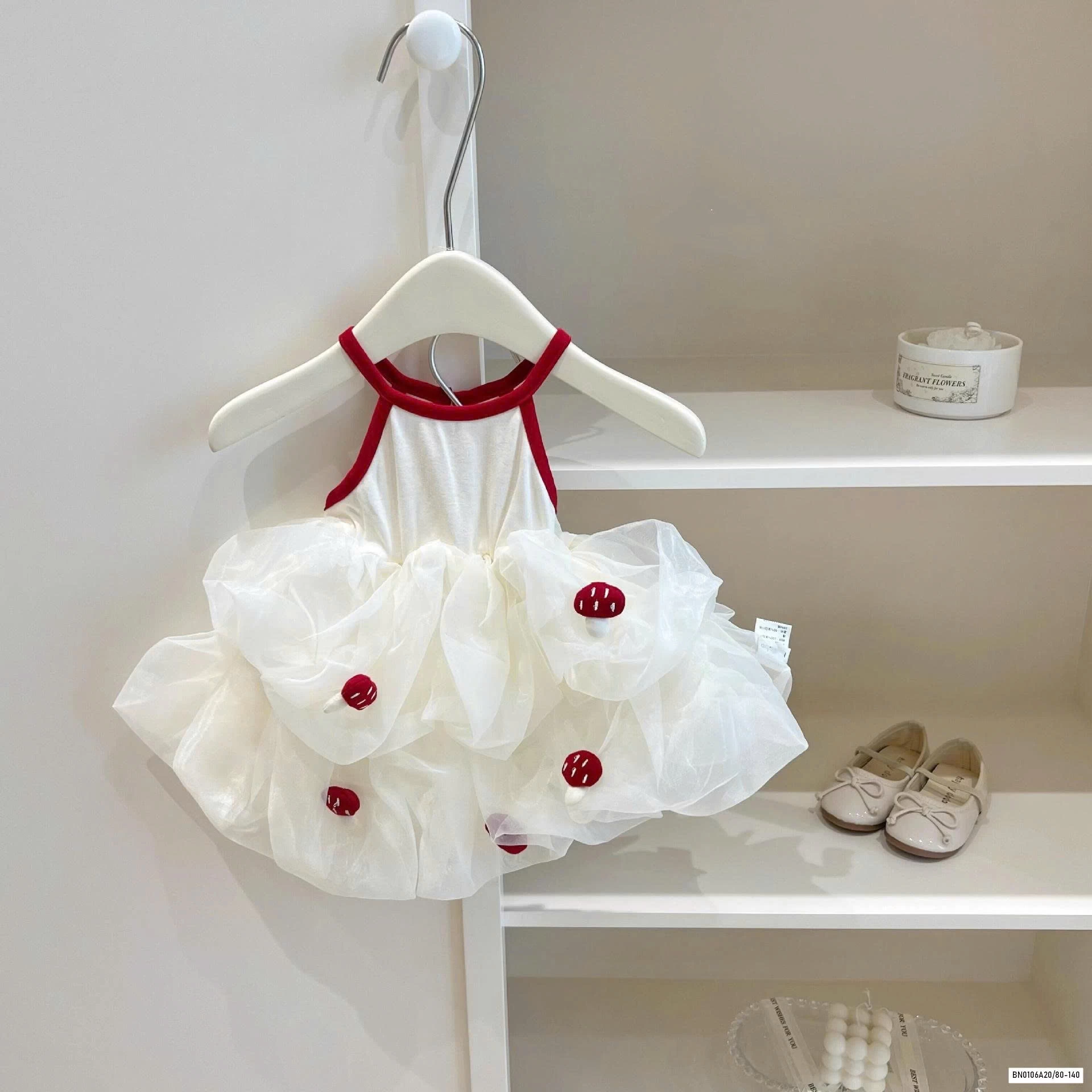 ĐẦM VOAN 2 DÂY GẮN DÂU TÂY