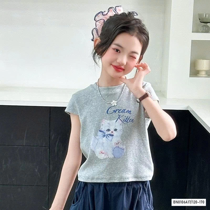 CROPTOP MÈO MIX JEANS ÔNG RỘNG