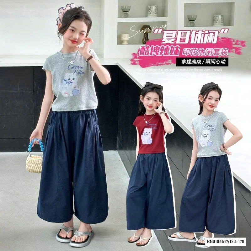 CROPTOP MÈO MIX JEANS ÔNG RỘNG