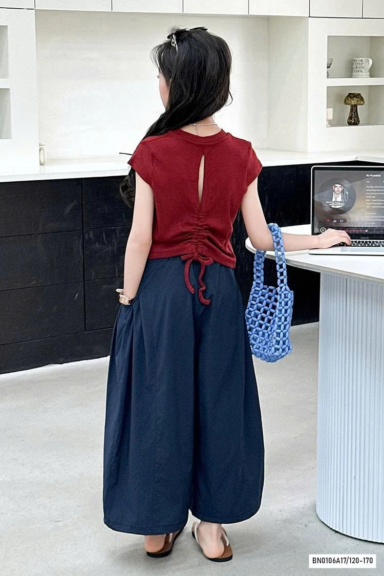 CROPTOP MÈO MIX JEANS ÔNG RỘNG