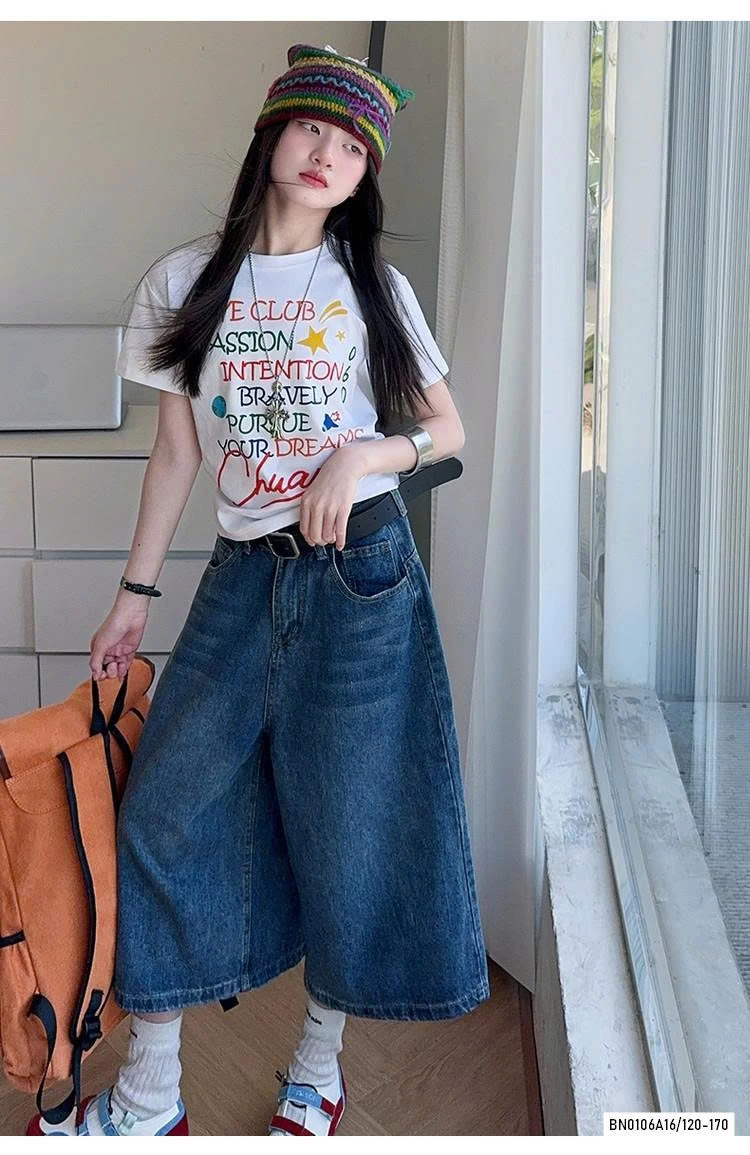 ÁO THUN CHỮ MIX JEANS LỠ ỐNG RỘNG