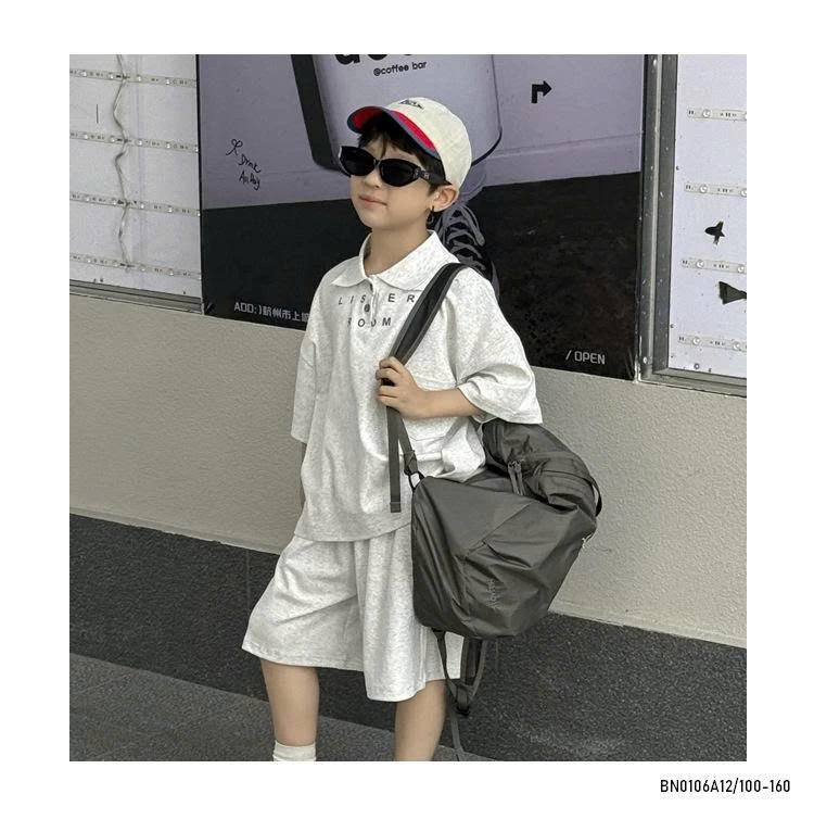 BỘ POLO COTTON THÊU CHỮ