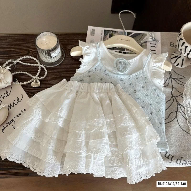 ÁO HOA CÁNH TIÊN MIX CV XẾP TẦNG