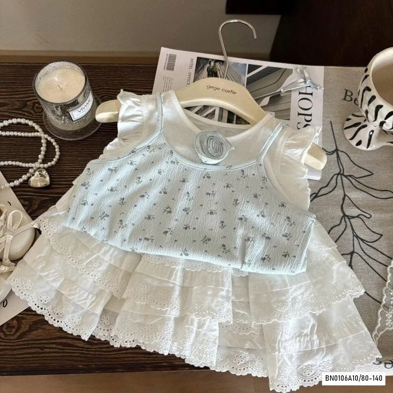 ÁO HOA CÁNH TIÊN MIX CV XẾP TẦNG