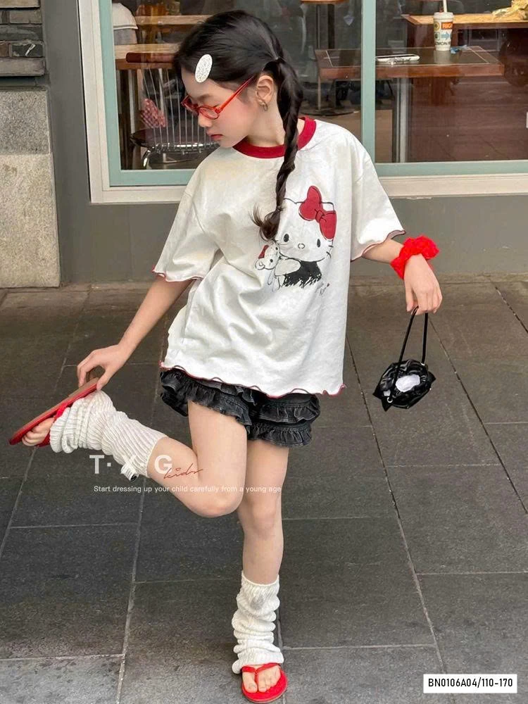 ÁO THUN KITTY TRẮNG SZ ĐẠI