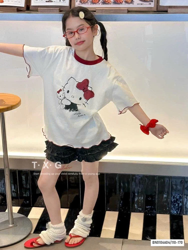 ÁO THUN KITTY TRẮNG SZ ĐẠI