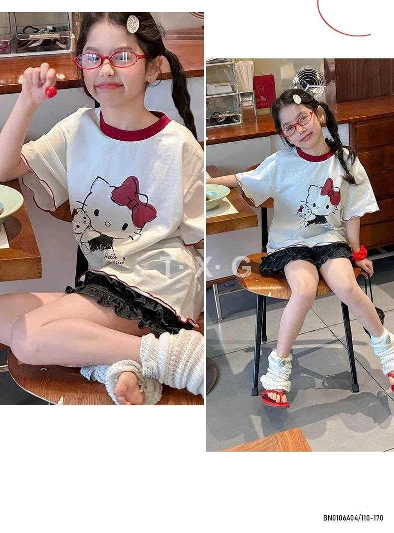 ÁO THUN KITTY TRẮNG SZ ĐẠI