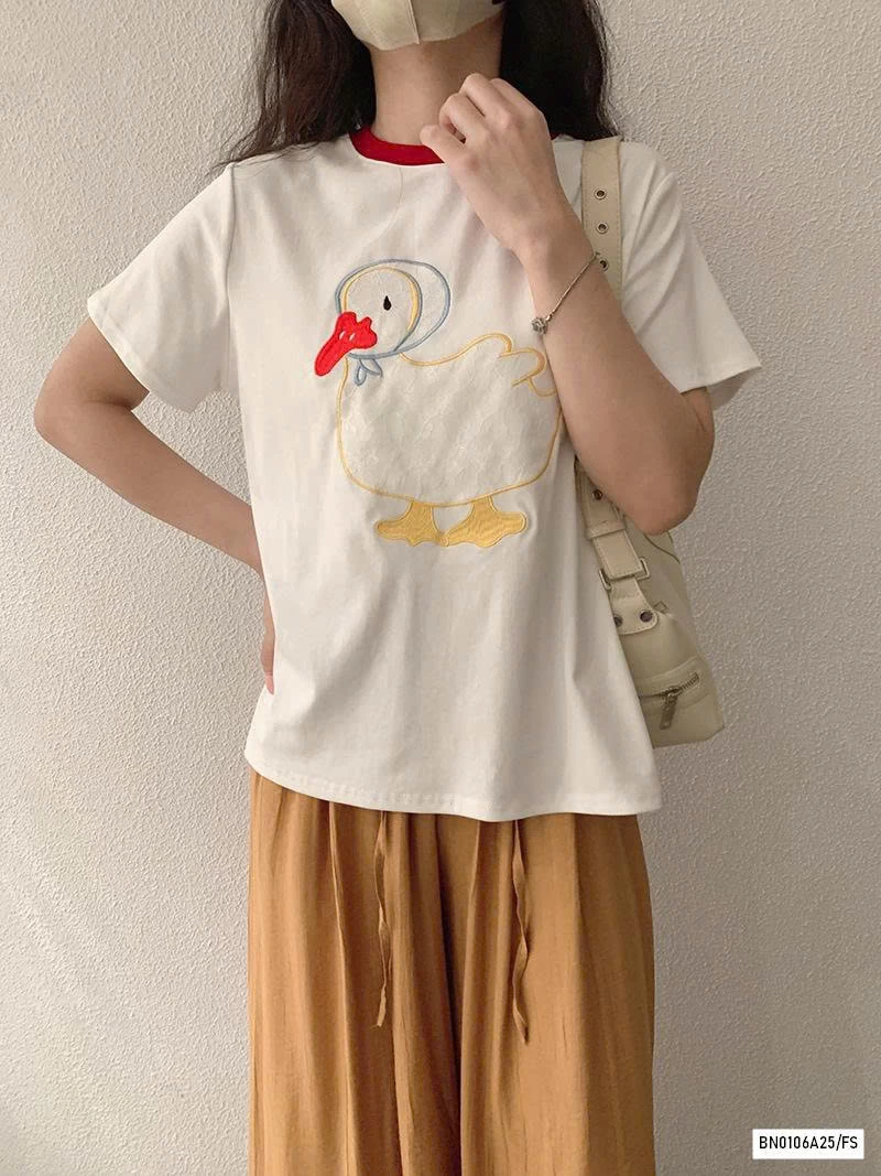 ÁO THÊU HÌNH PHỐI VIỀN CỔ