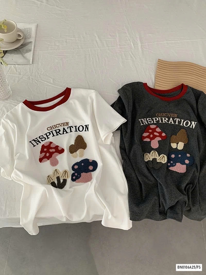 ÁO THÊU HÌNH PHỐI VIỀN CỔ