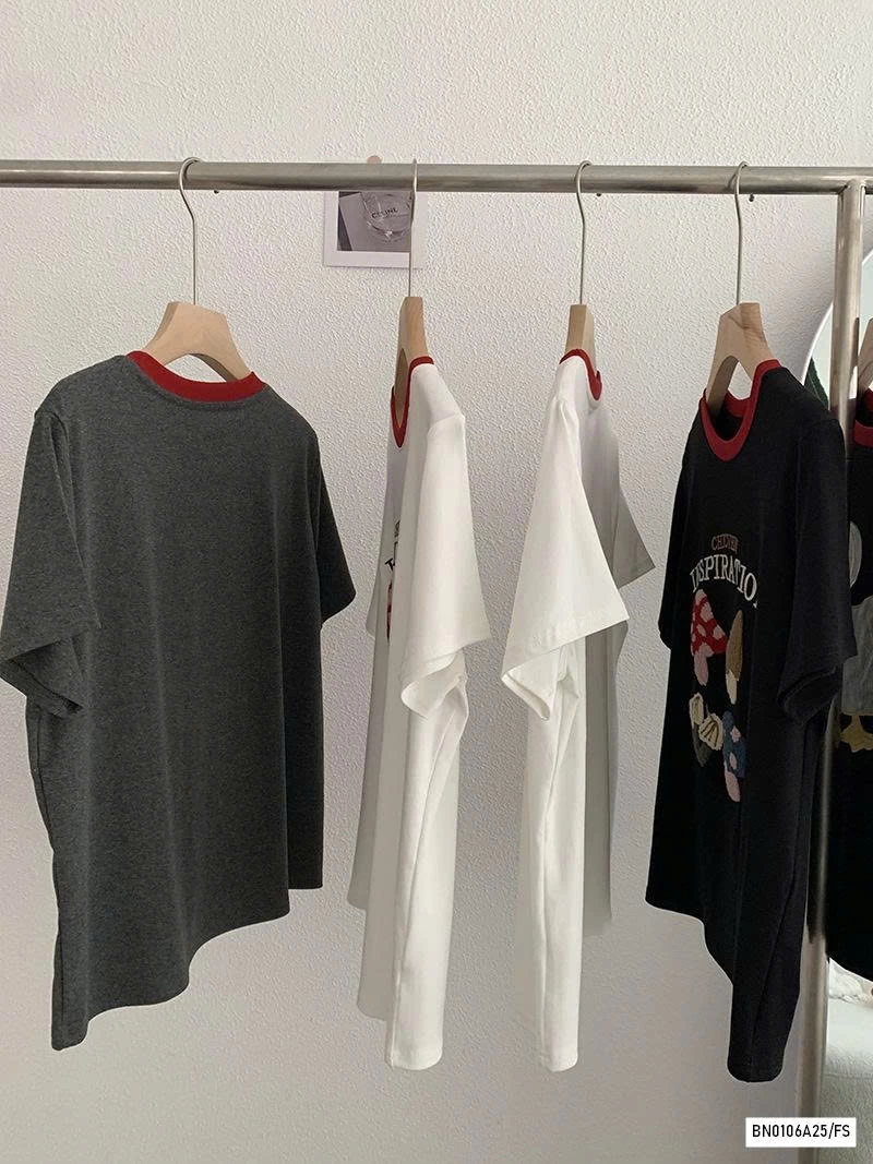 ÁO THÊU HÌNH PHỐI VIỀN CỔ