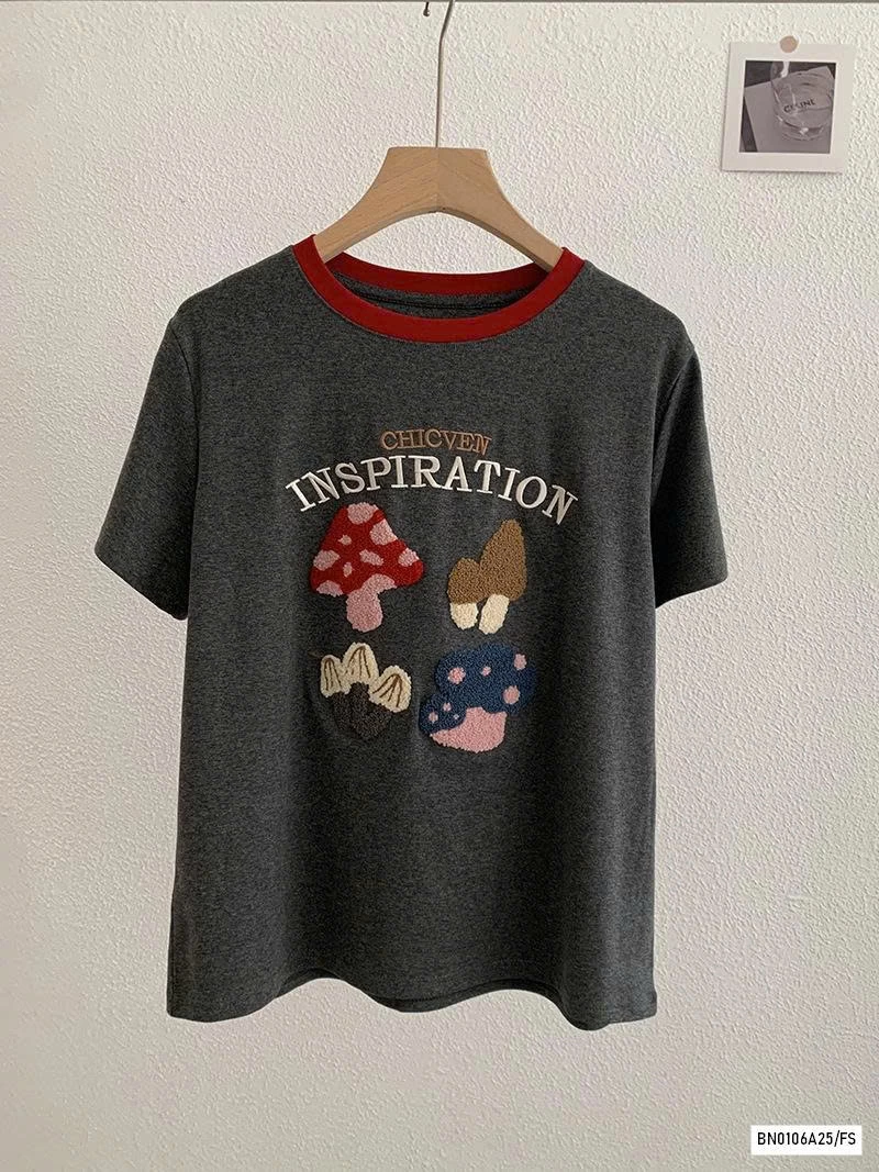 ÁO THÊU HÌNH PHỐI VIỀN CỔ