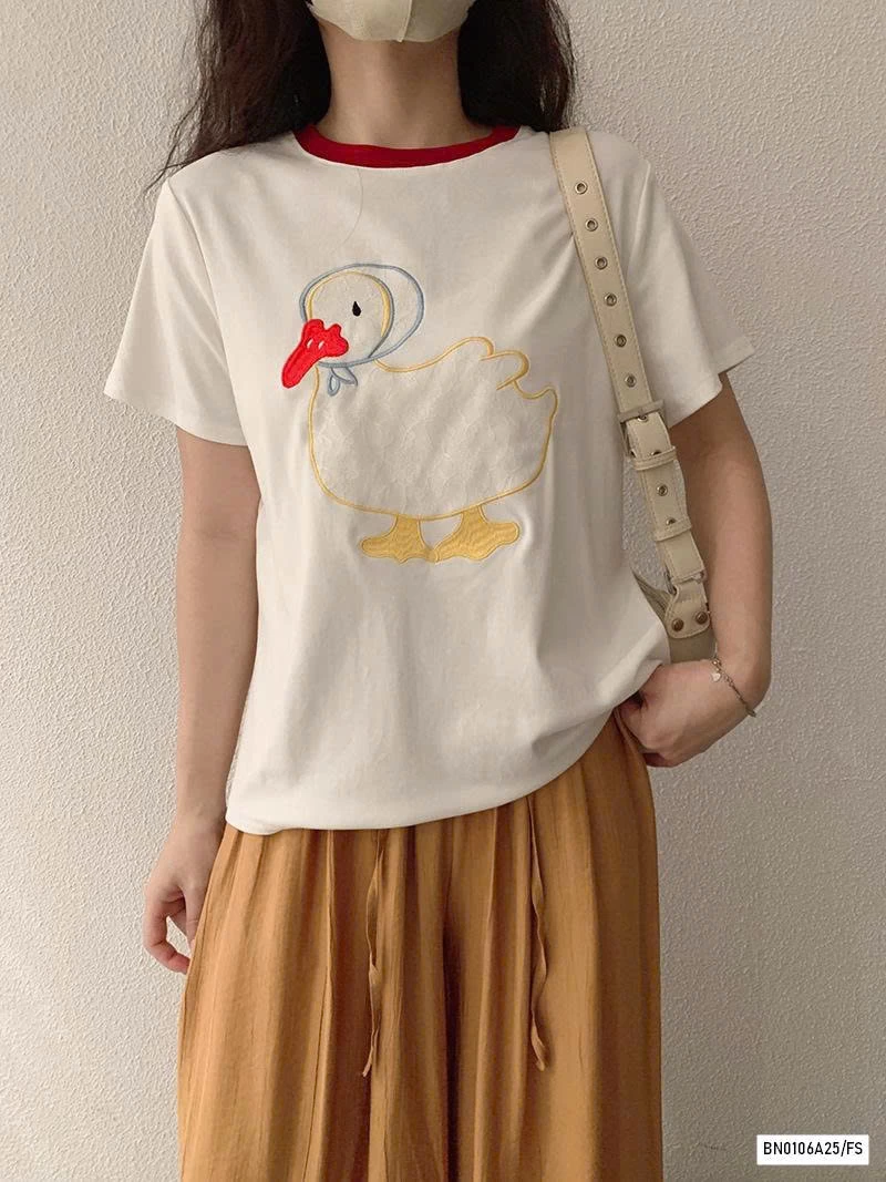 ÁO THÊU HÌNH PHỐI VIỀN CỔ