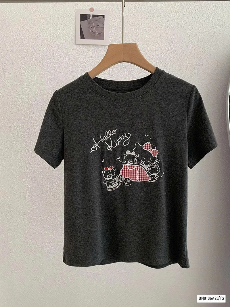 ÁO THUN THÊU KITTY