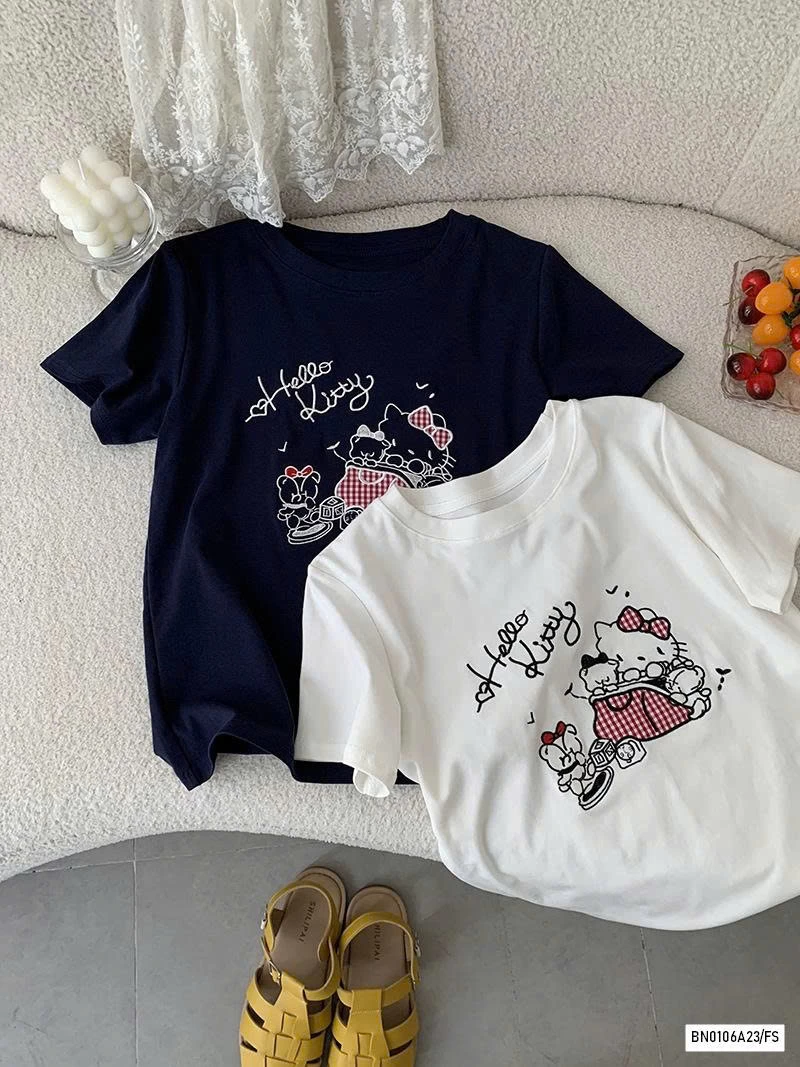 ÁO THUN THÊU KITTY