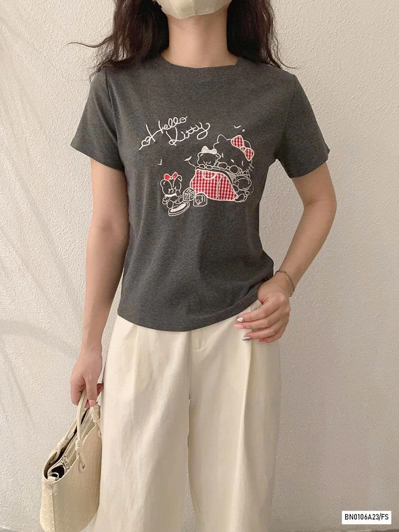 ÁO THUN THÊU KITTY
