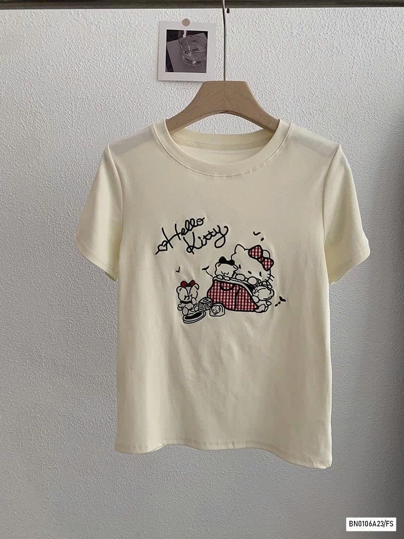 ÁO THUN THÊU KITTY