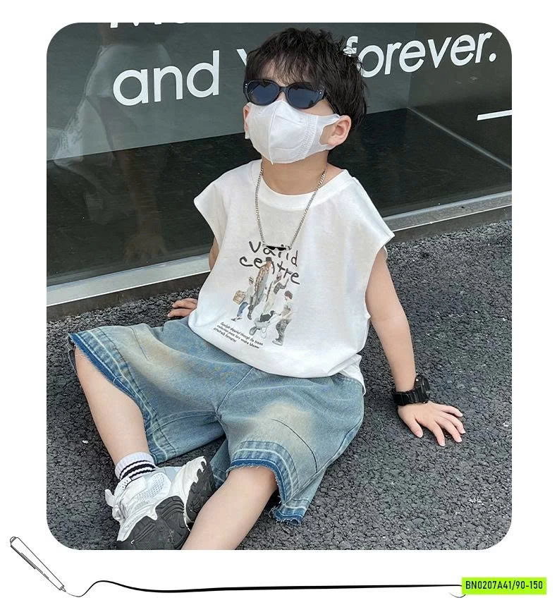 SHORT JEANS VIỀN MÀU  TUA GẤU