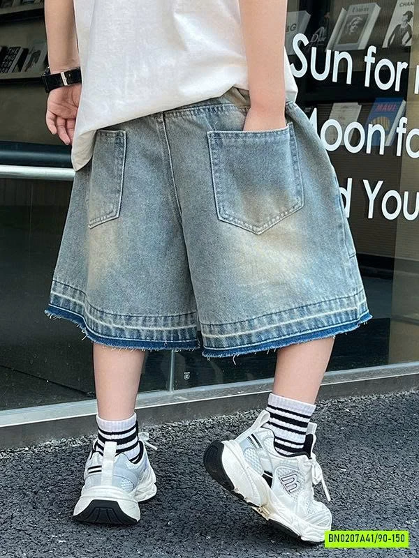 SHORT JEANS VIỀN MÀU  TUA GẤU