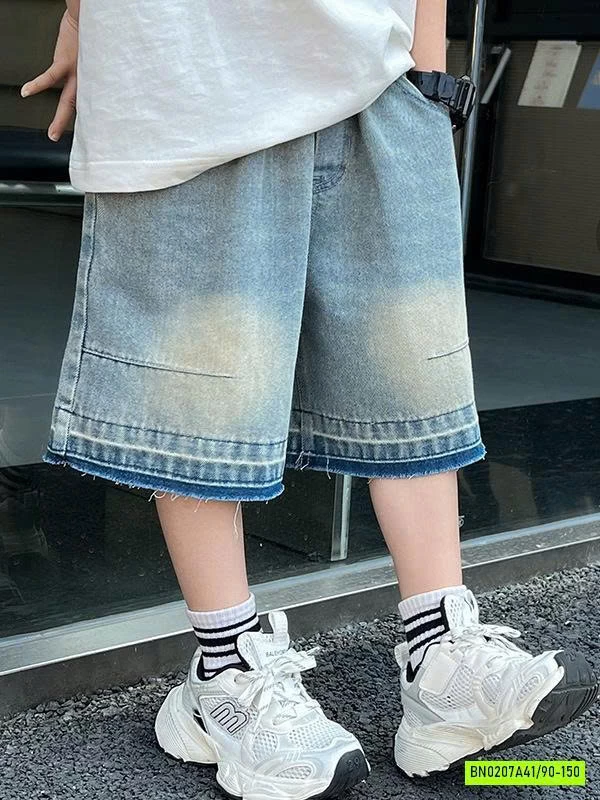 SHORT JEANS VIỀN MÀU  TUA GẤU