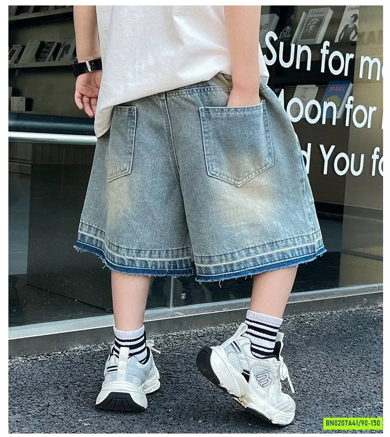 SHORT JEANS VIỀN MÀU  TUA GẤU