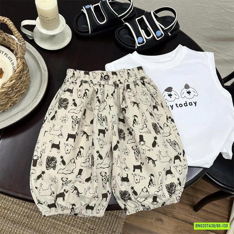 SÉT ÁO 3 CHÚ CÚN MIX QUẦN BOM