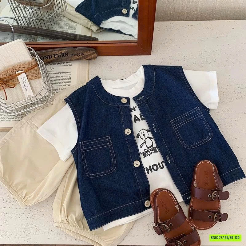 GILE DENIM CỔ TRÒN