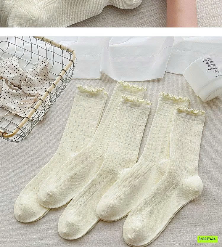 SÉT 5Đ TẤT REN NỮ CAO CỔ