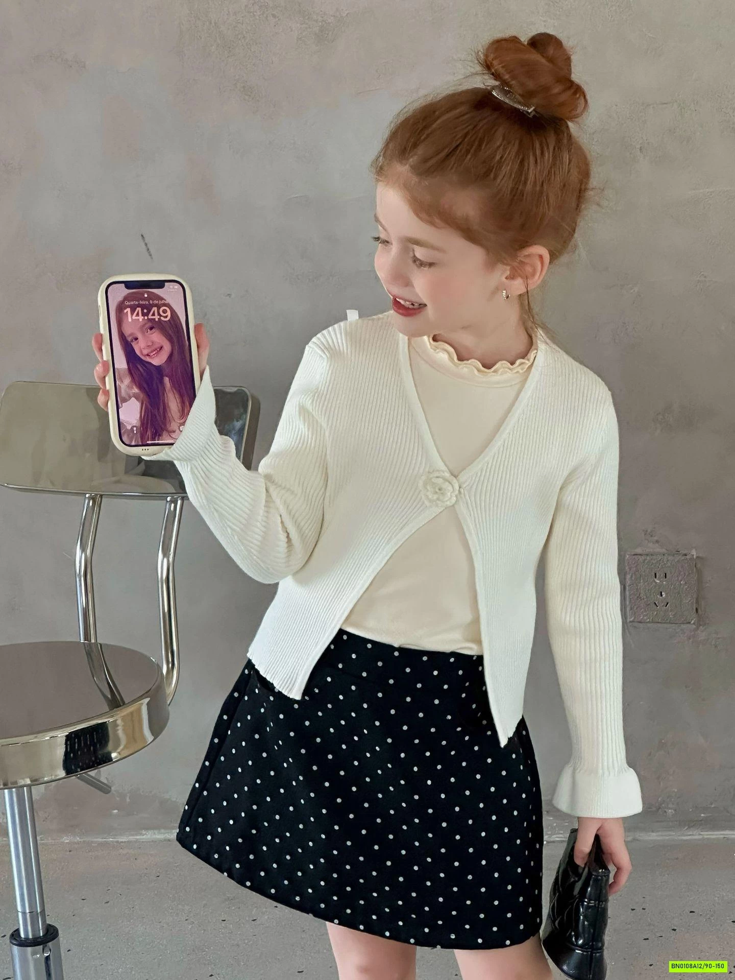 CHÂN VÁY CHỮ A CHẤM BI