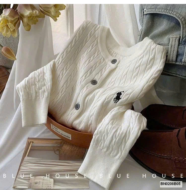 ÁO CARDIGAN LEN THÊU NGỰA