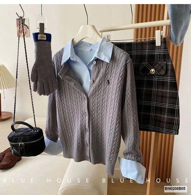 ÁO CARDIGAN LEN THÊU NGỰA