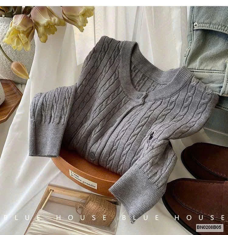 ÁO CARDIGAN LEN THÊU NGỰA