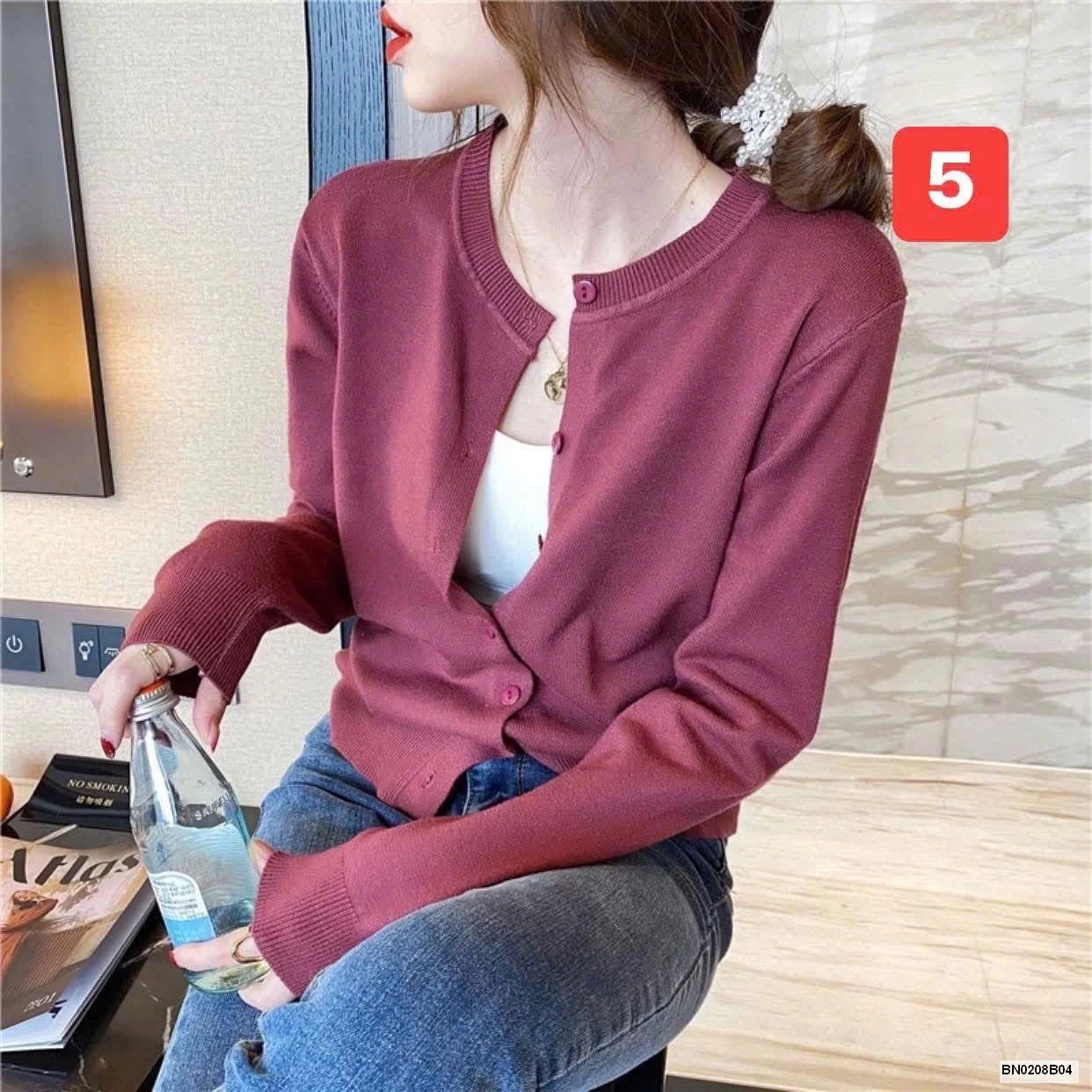 ÁO CADIGAN LEN TRƠN MỎNG MÙA THU