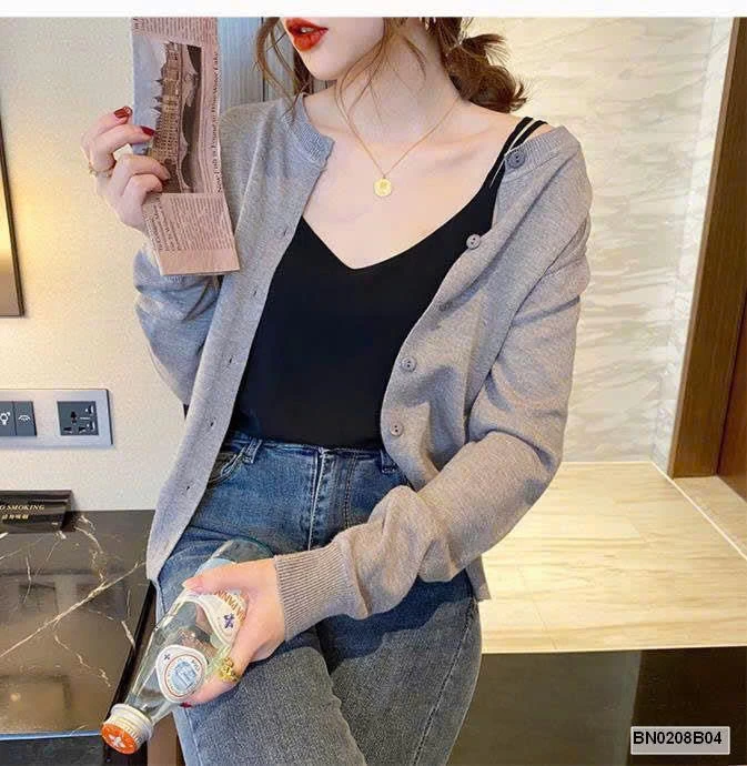 ÁO CADIGAN LEN TRƠN MỎNG MÙA THU