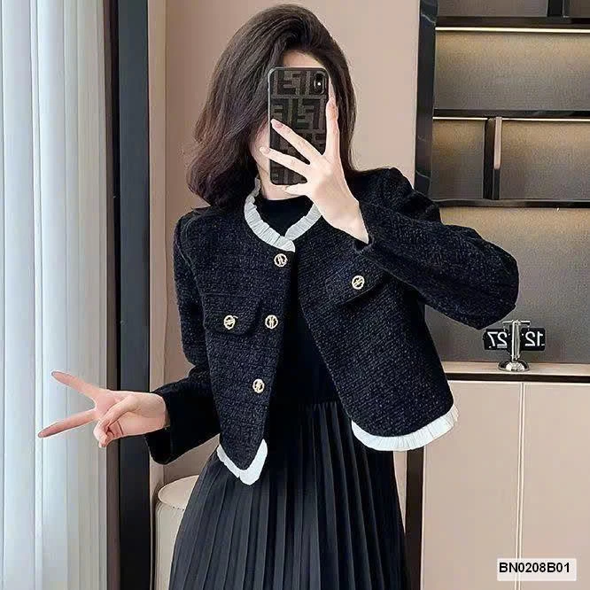 ÁO DẠ TWEED ĐỎ