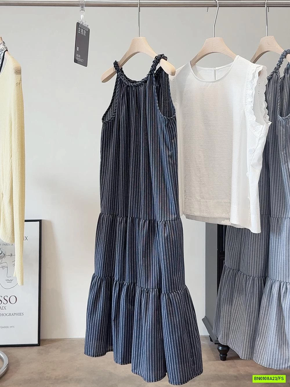 ĐẦM MAXI CỔ YẾM KẺ SỌC ANNA