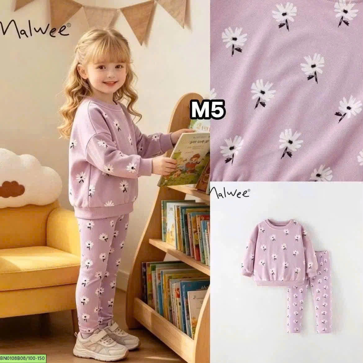 BỘ COTTON THU ĐÔNG BÉ GÁI MALWEE