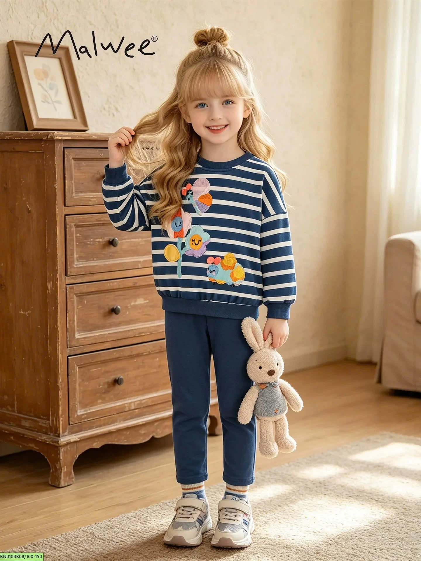 BỘ COTTON THU ĐÔNG BÉ GÁI MALWEE