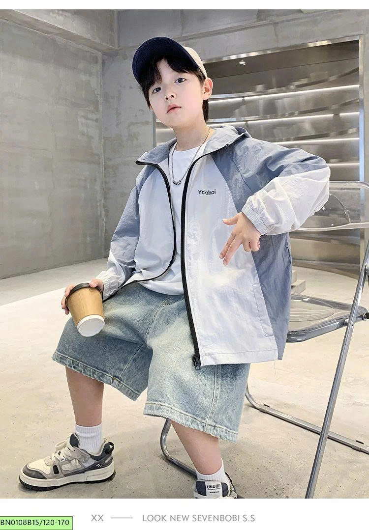 ÁO GIÓ MỎNG PHỐI MÀU  BÉ TRAI