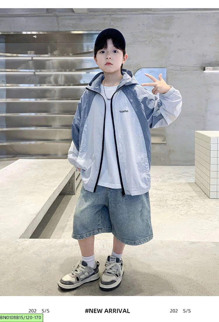 ÁO GIÓ MỎNG PHỐI MÀU  BÉ TRAI