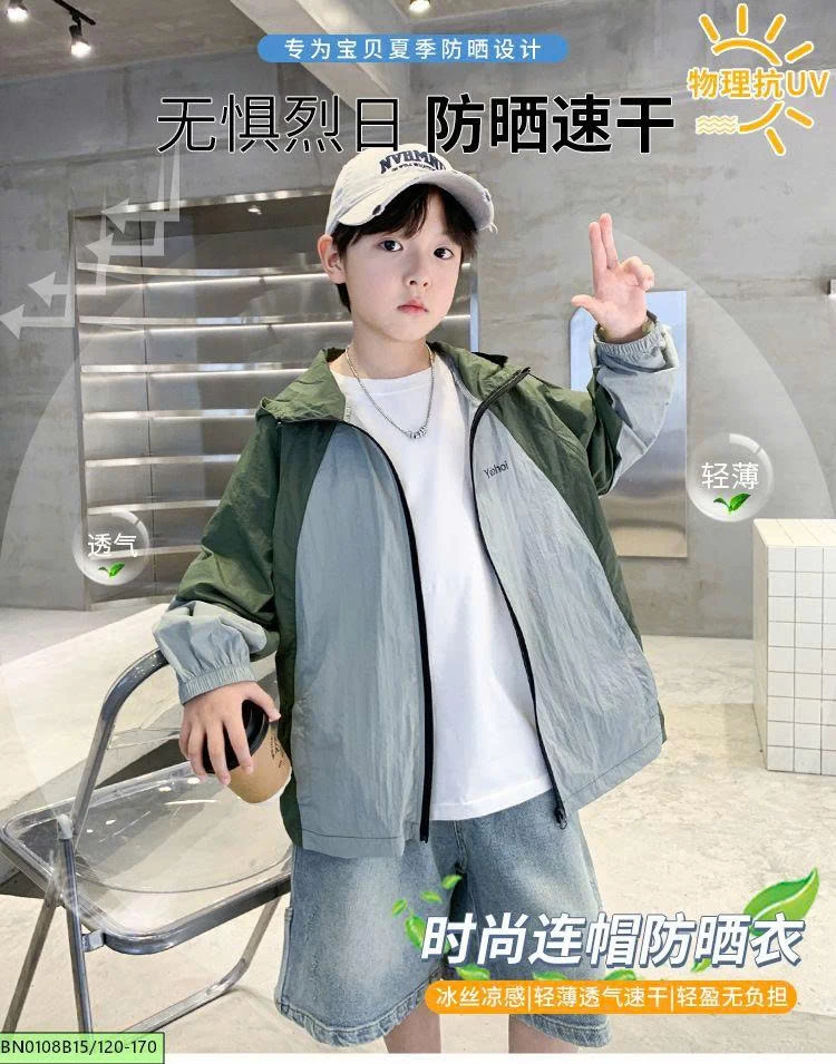 ÁO GIÓ MỎNG PHỐI MÀU  BÉ TRAI