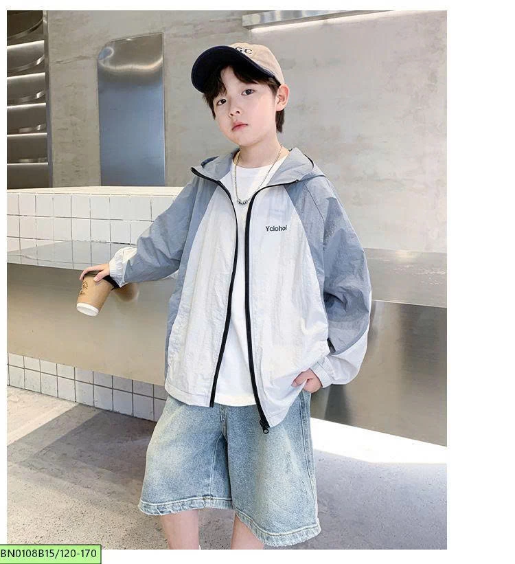 ÁO GIÓ MỎNG PHỐI MÀU  BÉ TRAI