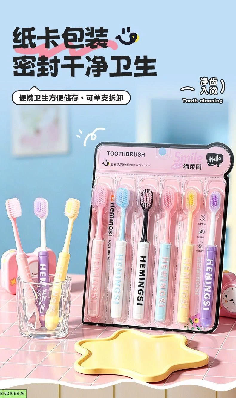 SET 6 BÀN CHẢI ĐÁNH RĂNG LÔNG MỀM