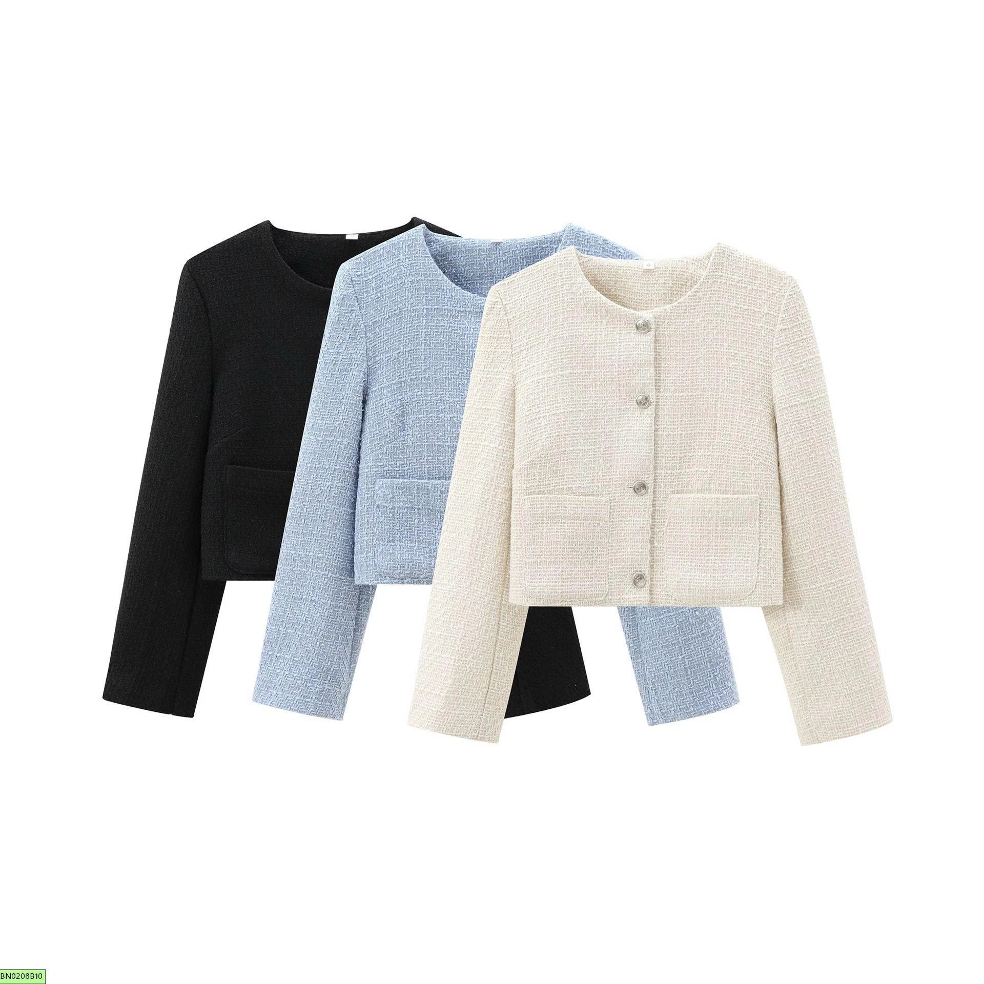 ÁO KHOÁC TWEED CỔ TRÒN CÀI CÚC KASLEAD