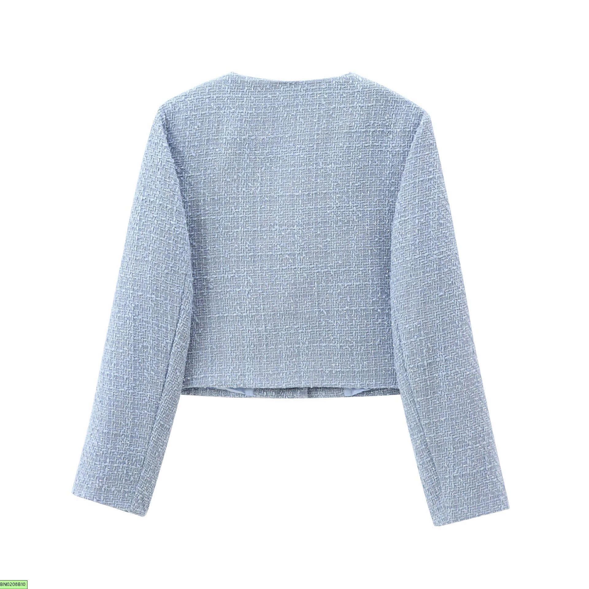 ÁO KHOÁC TWEED CỔ TRÒN CÀI CÚC KASLEAD