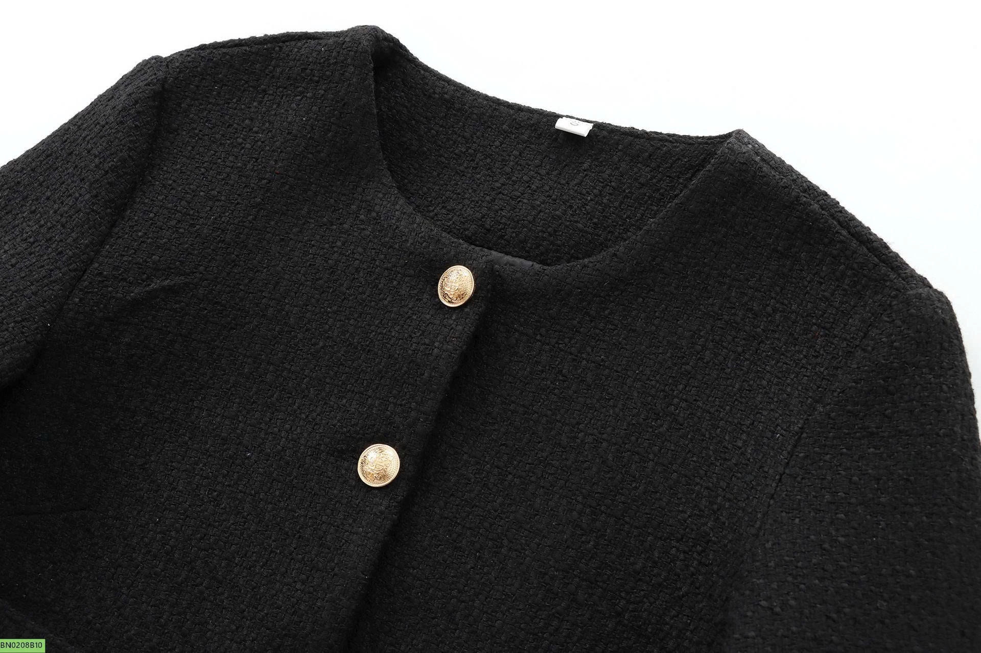 ÁO KHOÁC TWEED CỔ TRÒN CÀI CÚC KASLEAD