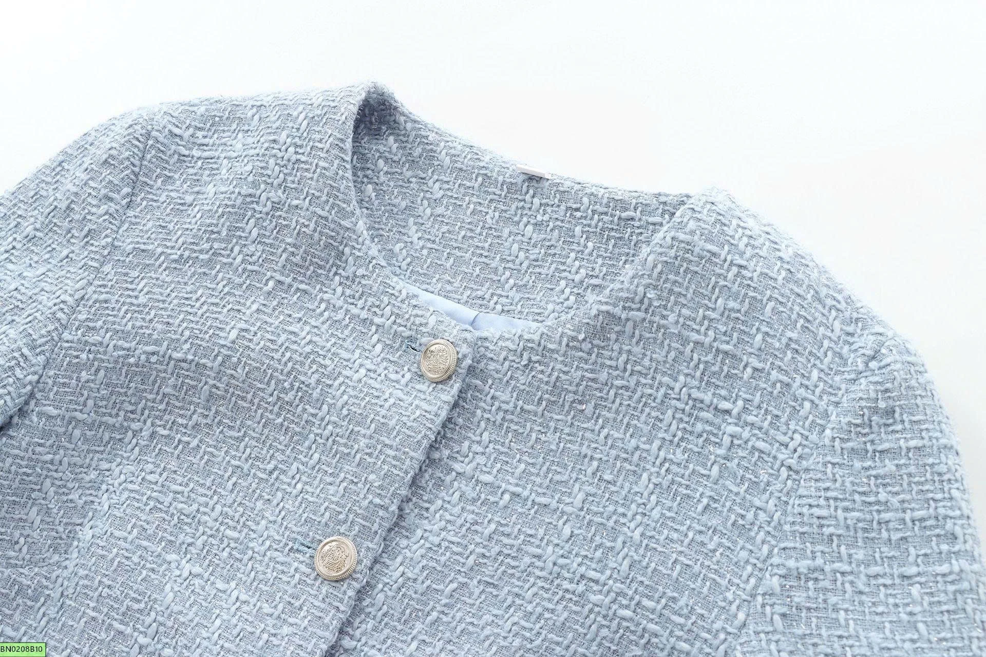 ÁO KHOÁC TWEED CỔ TRÒN CÀI CÚC KASLEAD